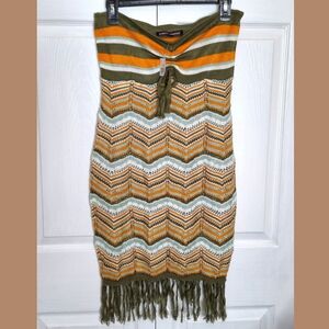 NWT Almost Famous Crochet Fringe Dress